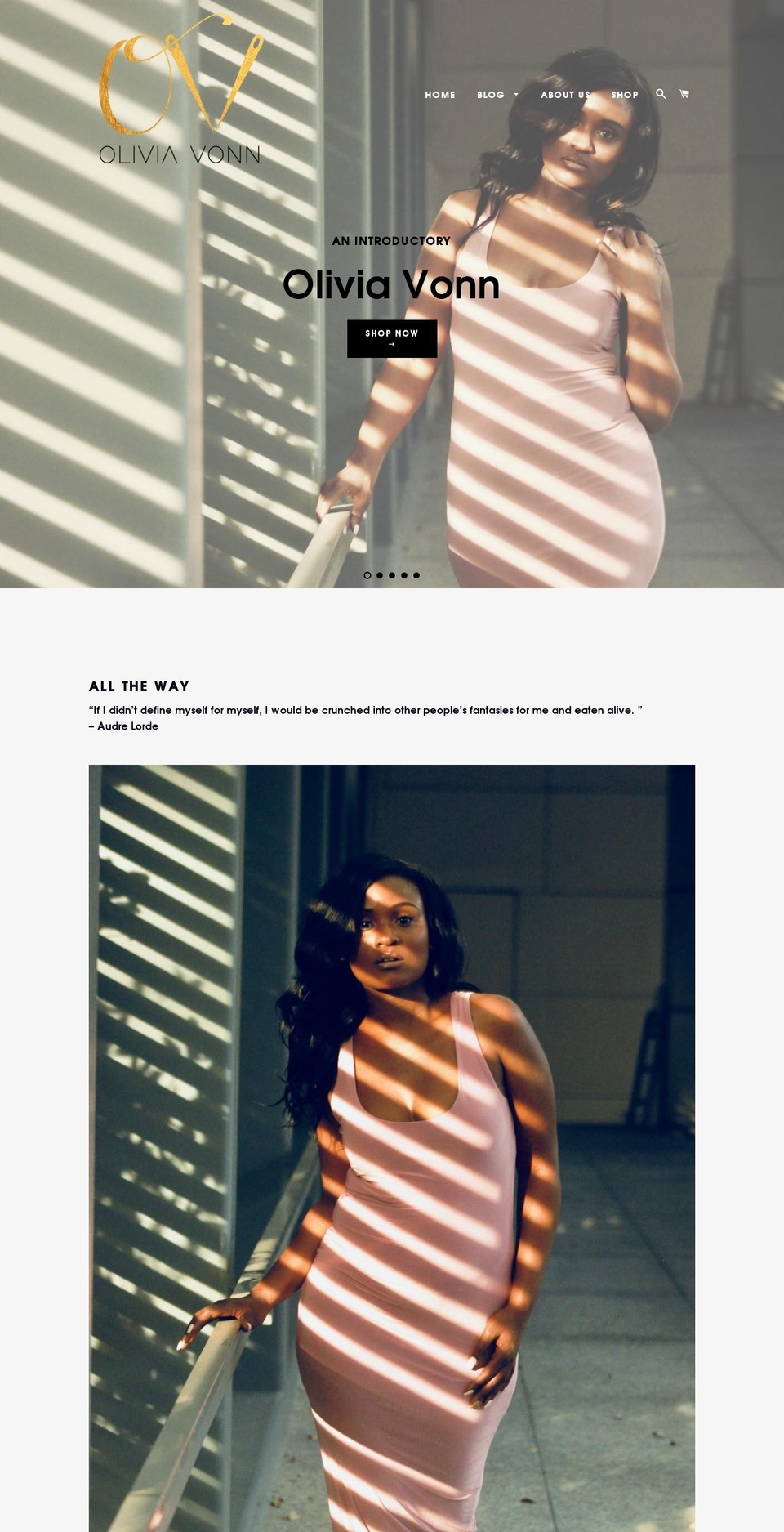 oliviavonn.com — Shopify storefront screenshot
