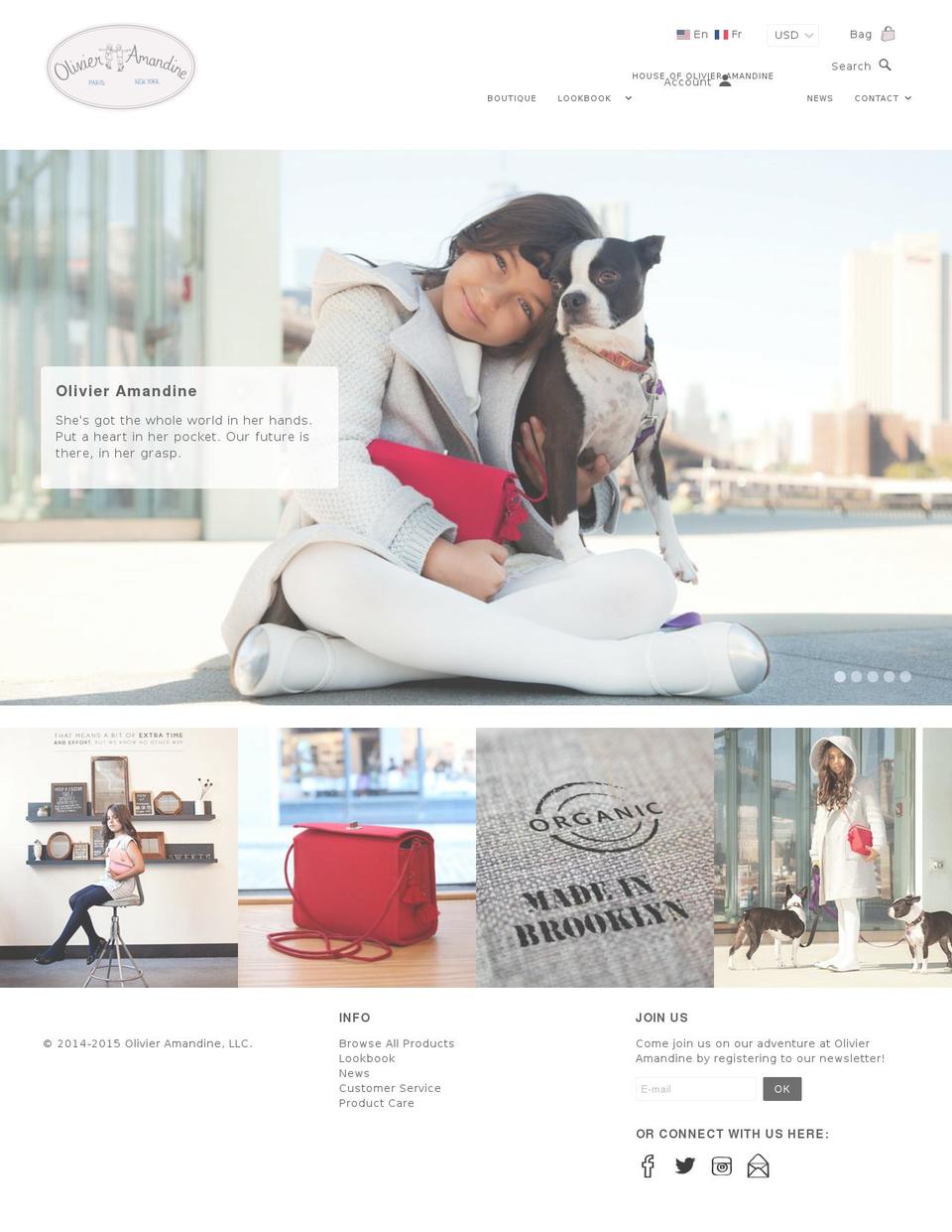 olivieramandine.com shopify website screenshot