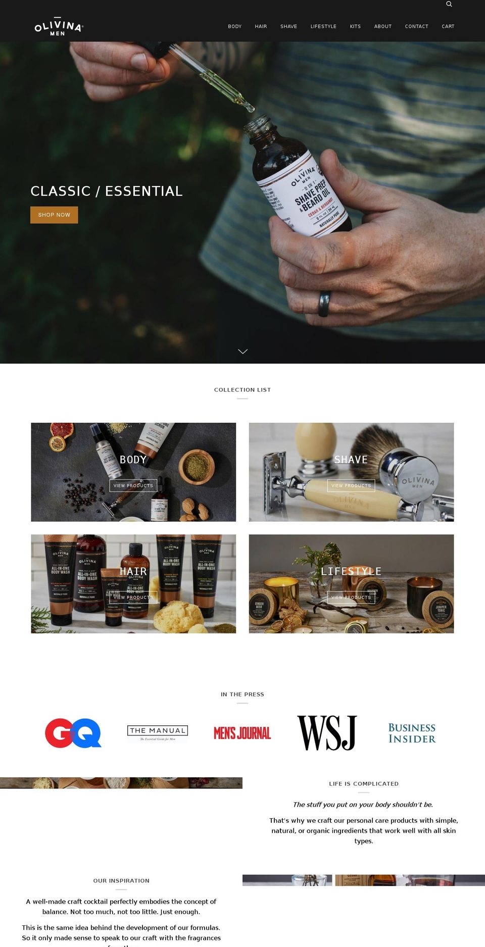 olivinanapavalley.com — Shopify storefront screenshot