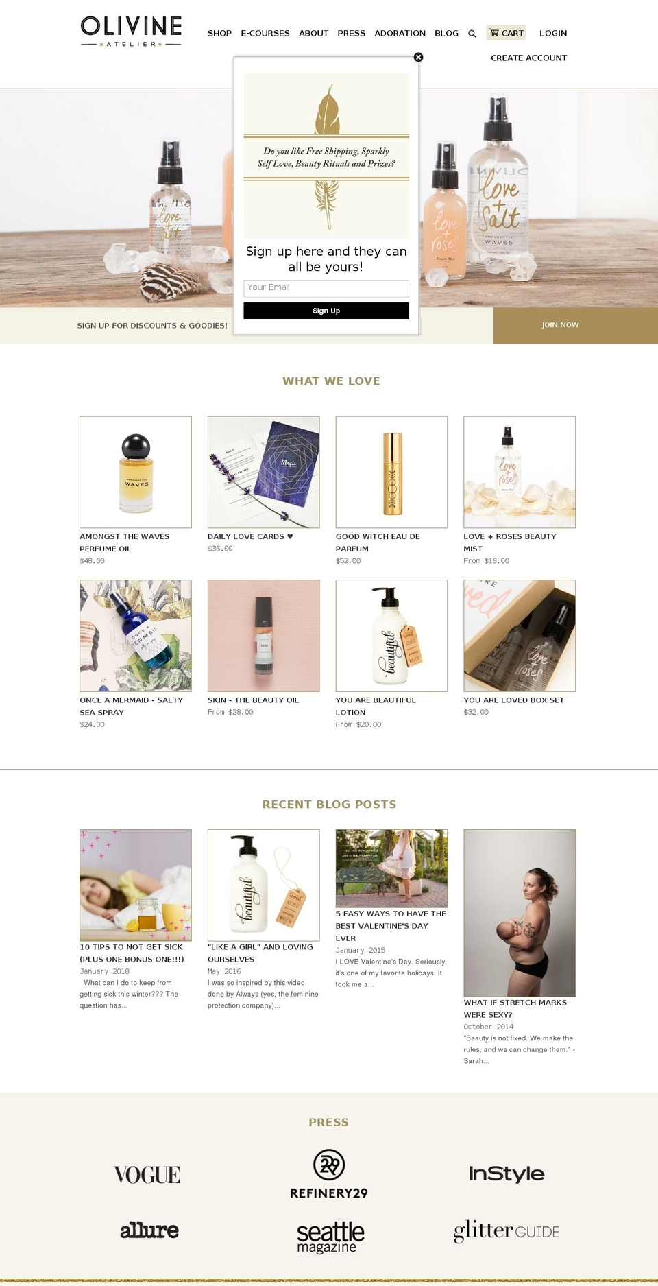 Olivine Shopify theme site example olivineatelier.com