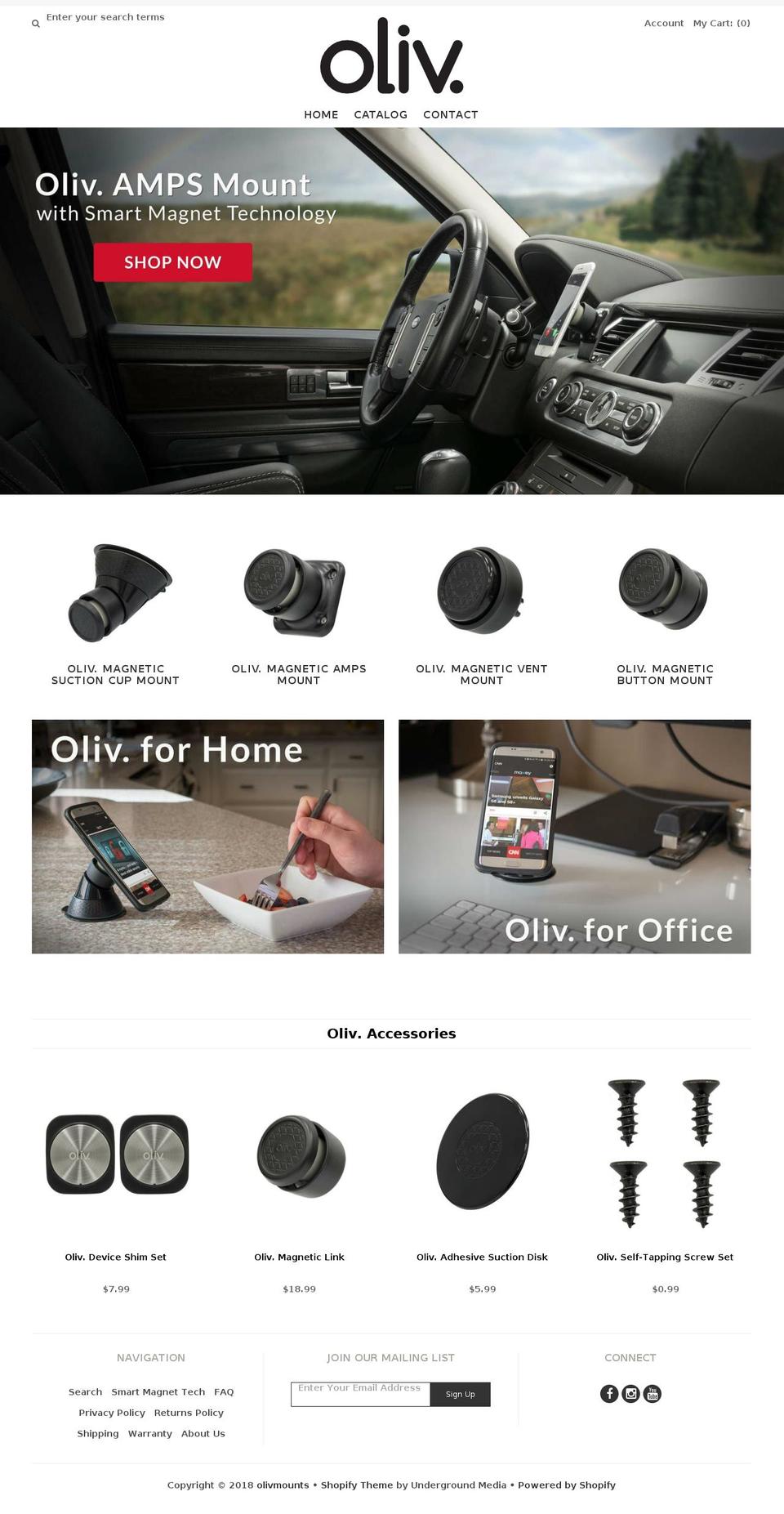 olivmounts.com — Shopify storefront screenshot