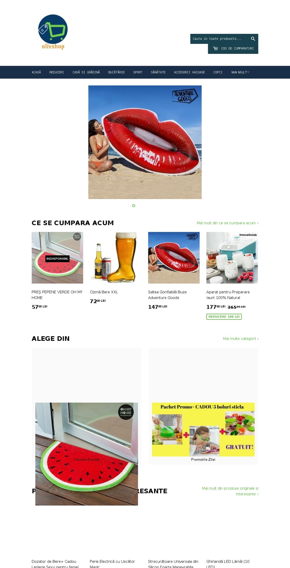 olivshop.com — Shopify storefront screenshot