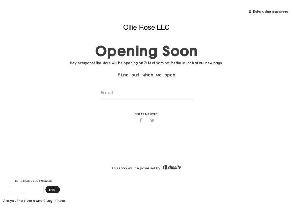 ollie-rose.com shopify website screenshot