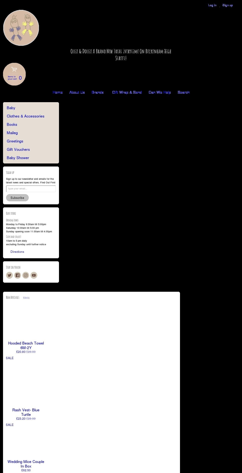 ollieanddollie.com — Shopify storefront screenshot