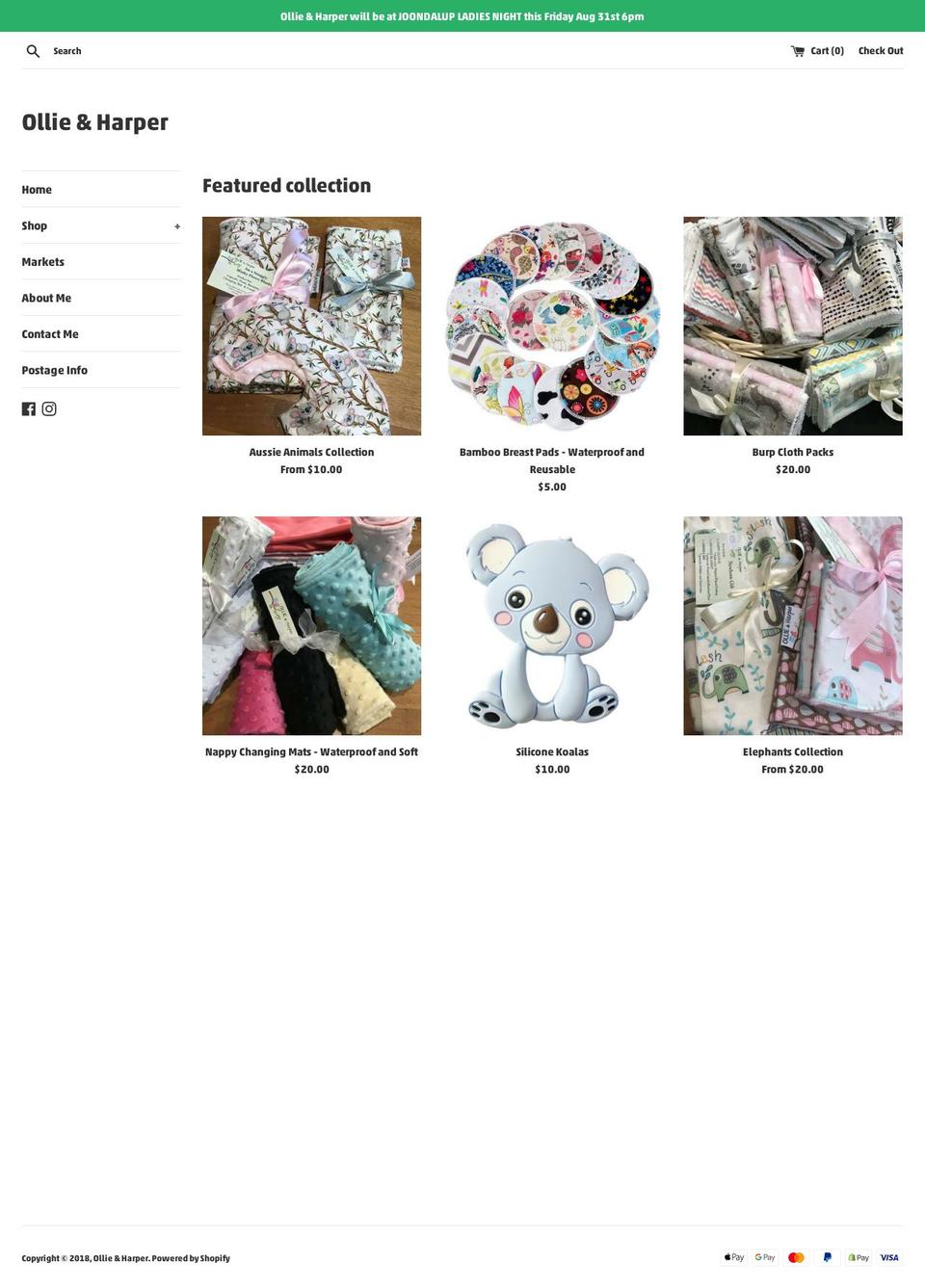 ollieandharper.com shopify website screenshot