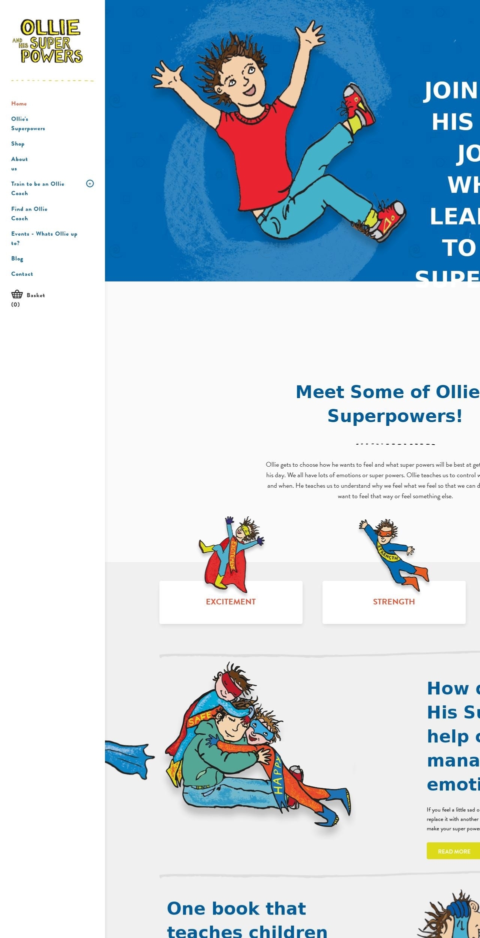 ollieandhissuperpowers.com shopify website screenshot