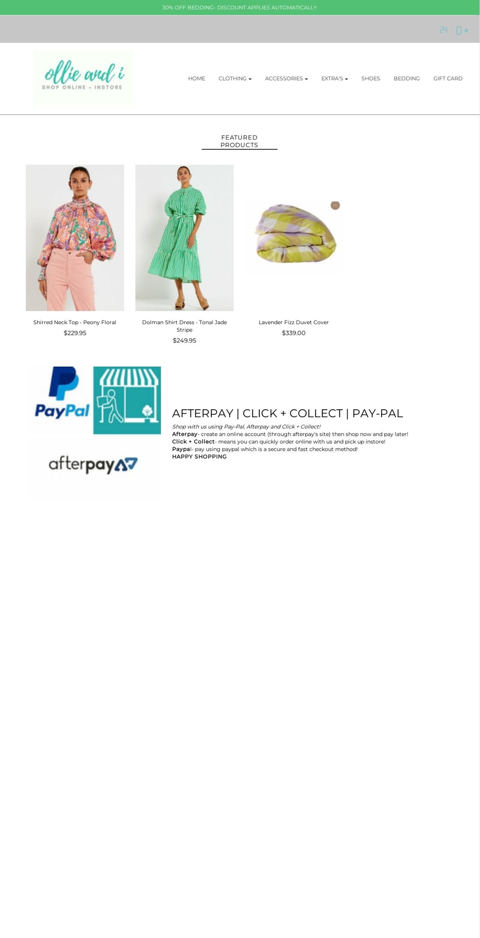 ollieandi.com.au shopify website screenshot