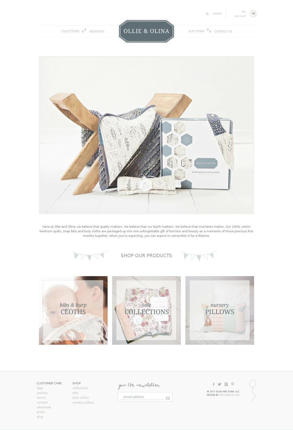 ollieandolina.com shopify website screenshot