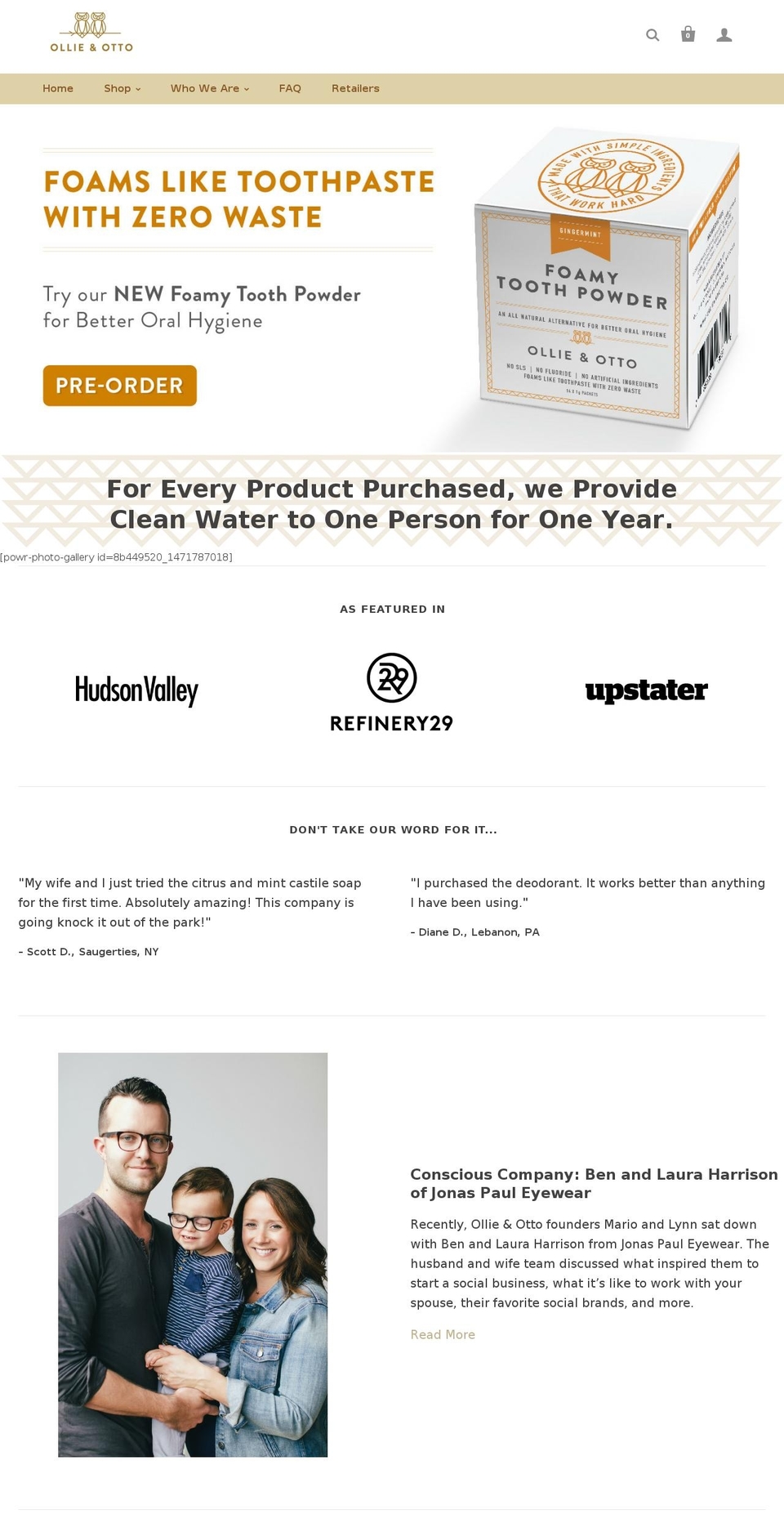 ollieandotto.com shopify website screenshot