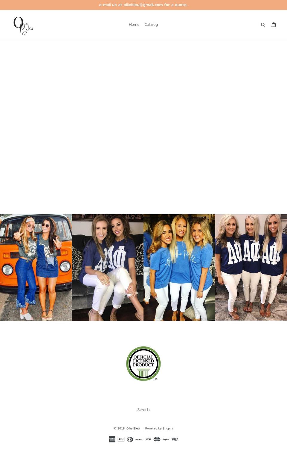 olliebleu.com — Shopify storefront screenshot