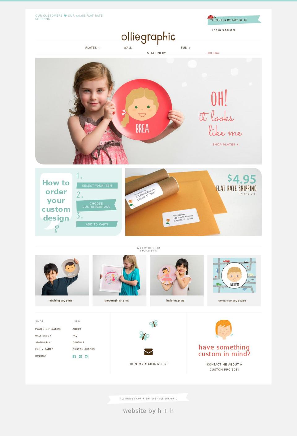 olliegraphic.com shopify website screenshot