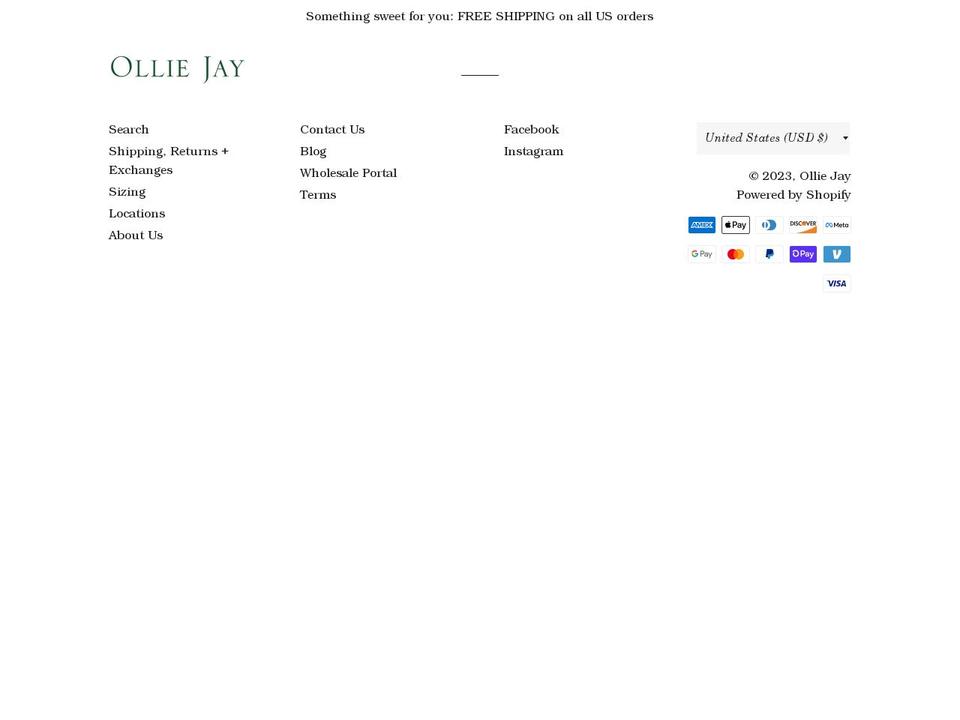 olliejayofficial.com shopify website screenshot