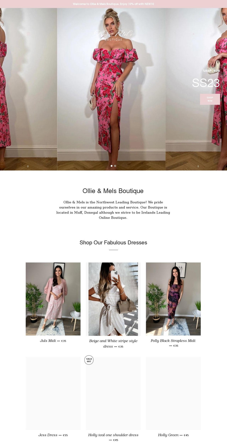 olliemelsboutique.com shopify website screenshot