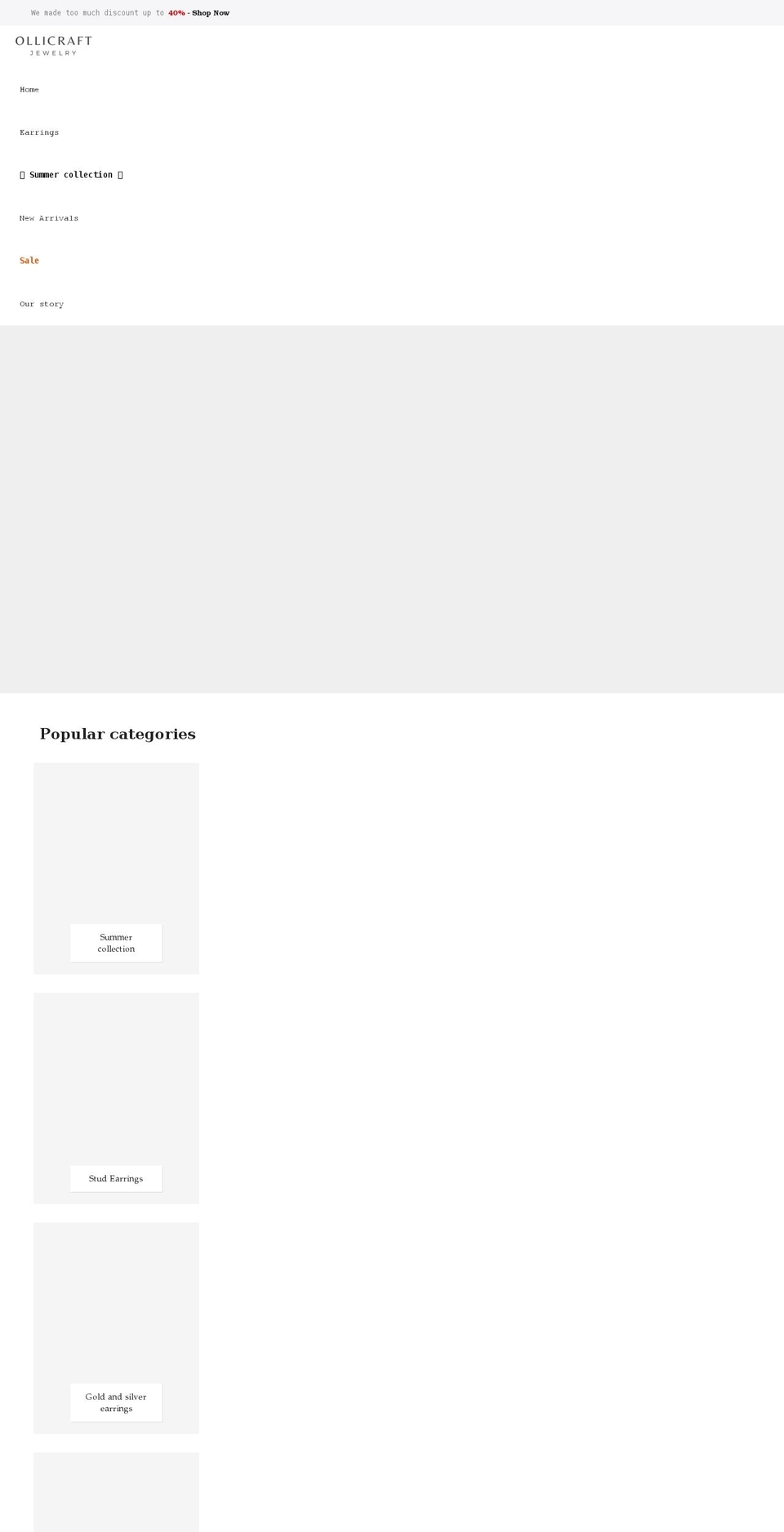 ollijewelry.com shopify website screenshot