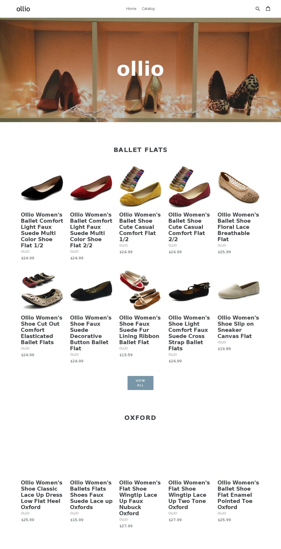 ollioshoes.com — Shopify storefront screenshot