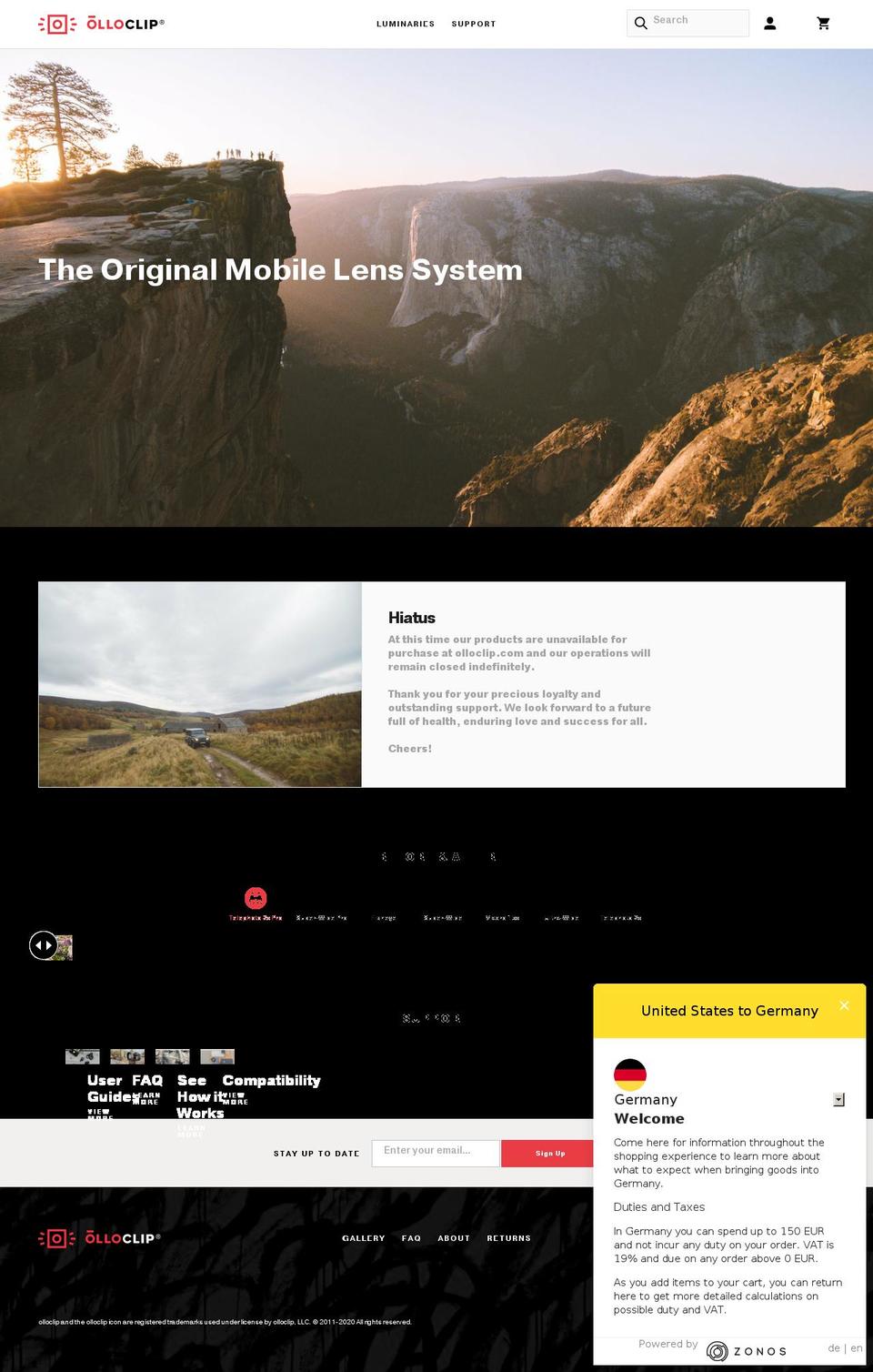 olloclip.myshopify.com shopify website screenshot