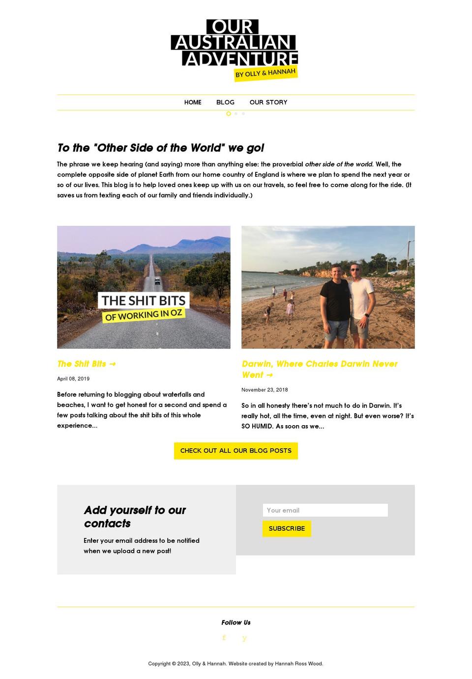 ollyandhannah.co.uk shopify website screenshot