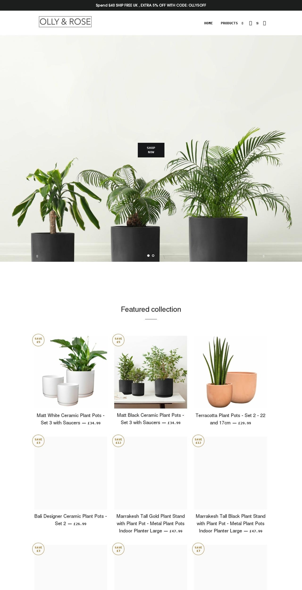 ollyandrose.com shopify website screenshot