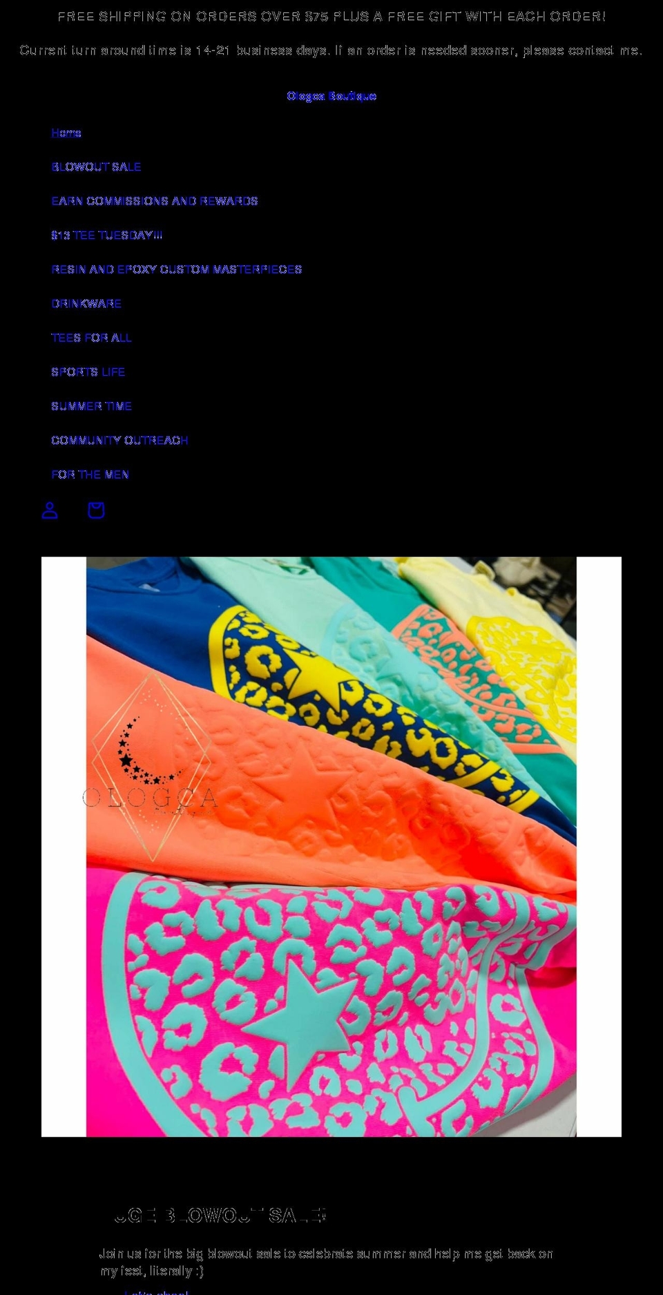 ologcaboutique.com shopify website screenshot