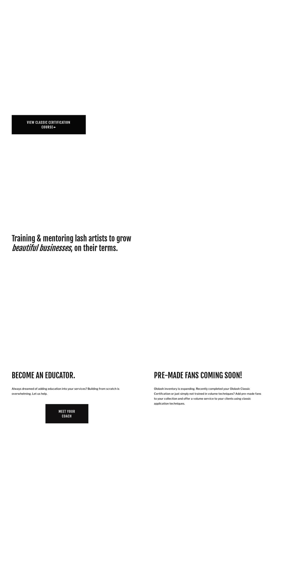 ololash.com — Shopify storefront screenshot