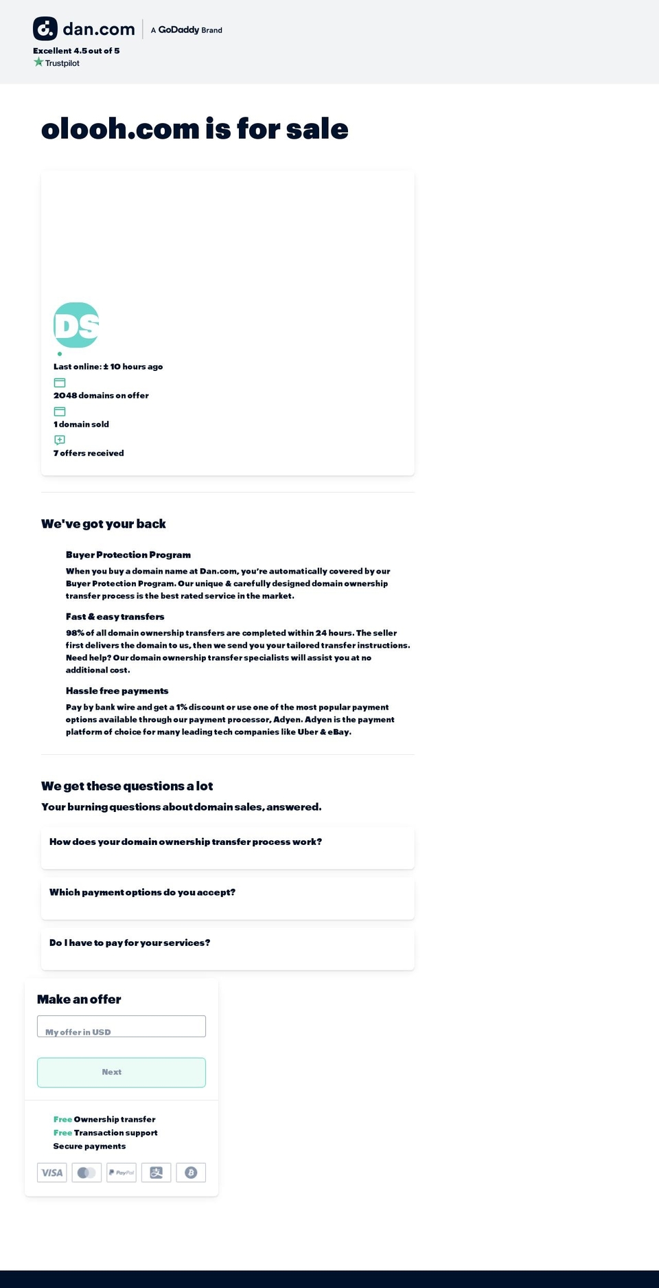 olooh.com — Shopify storefront screenshot