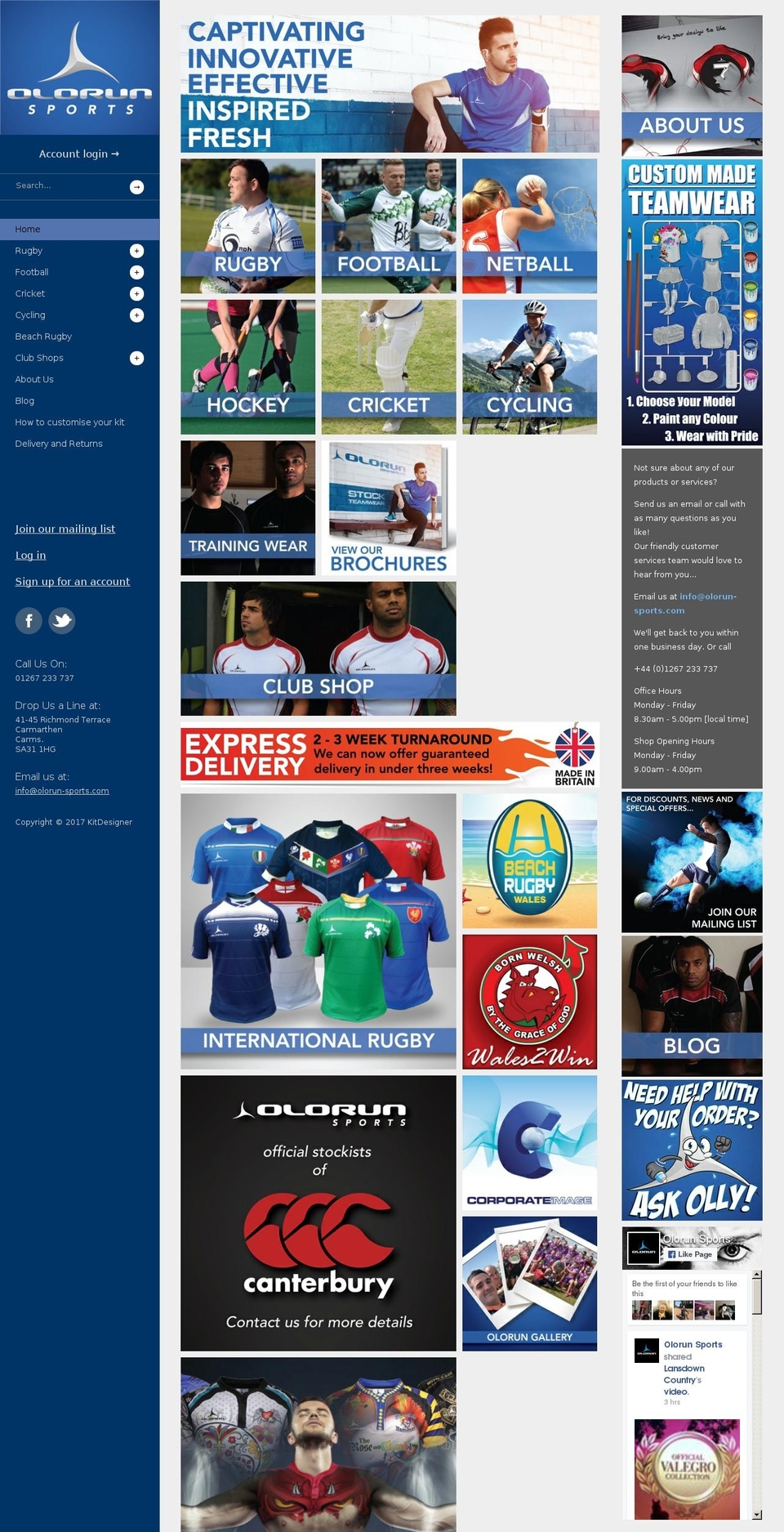 olorun-sports.com shopify website screenshot