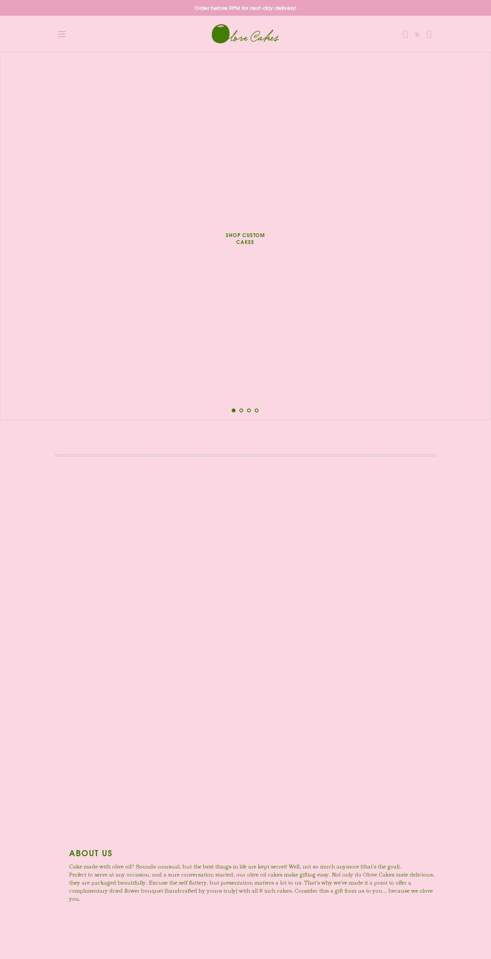 olovecakes.com shopify website screenshot