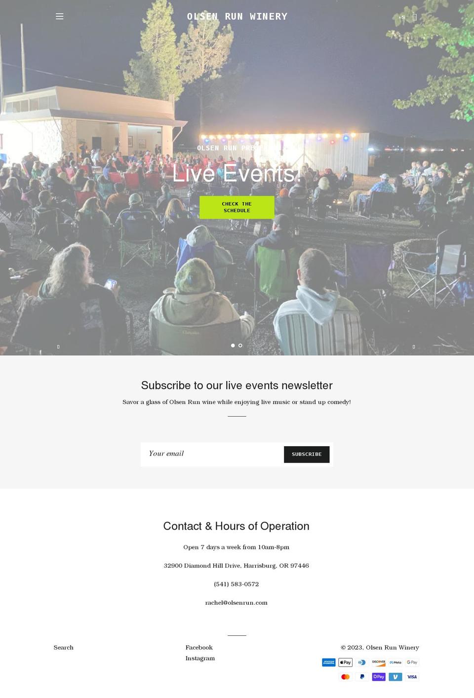 olsenrun.com shopify website screenshot