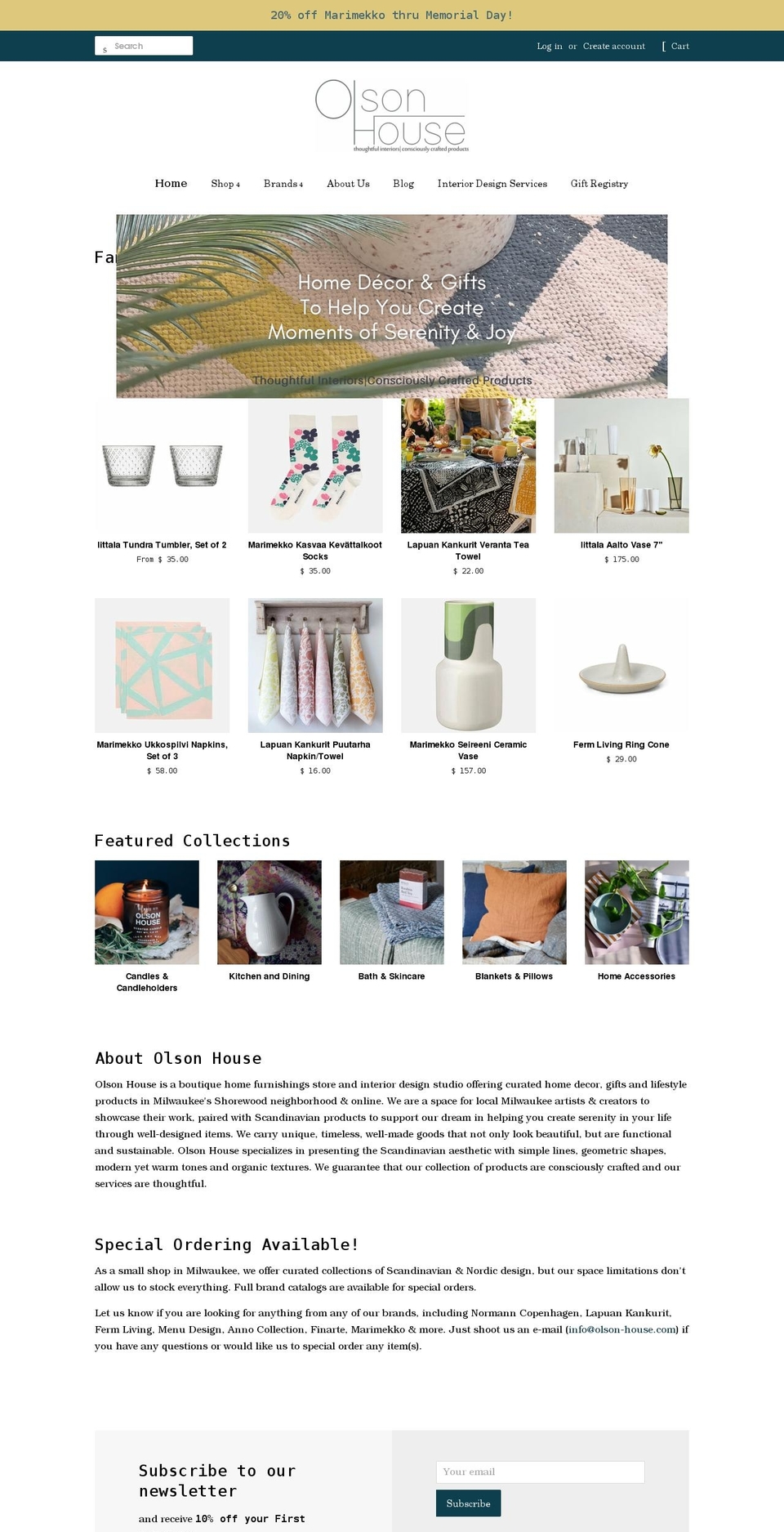 olson-house.com shopify website screenshot