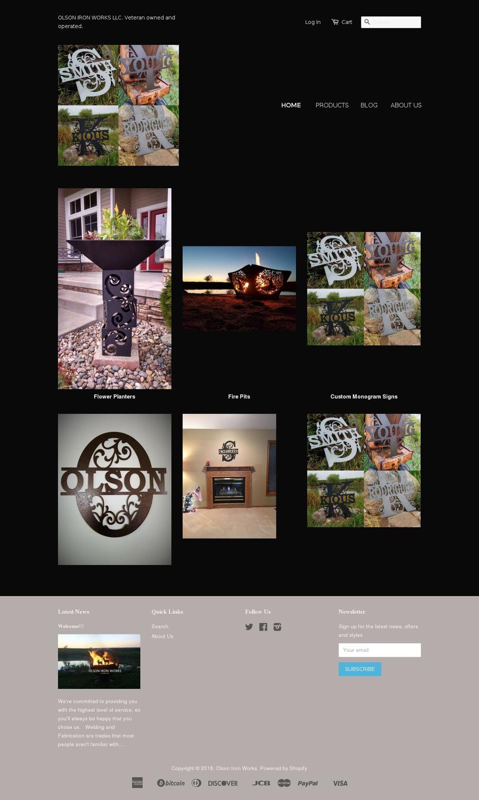 olson-iron-works.myshopify.com shopify website screenshot