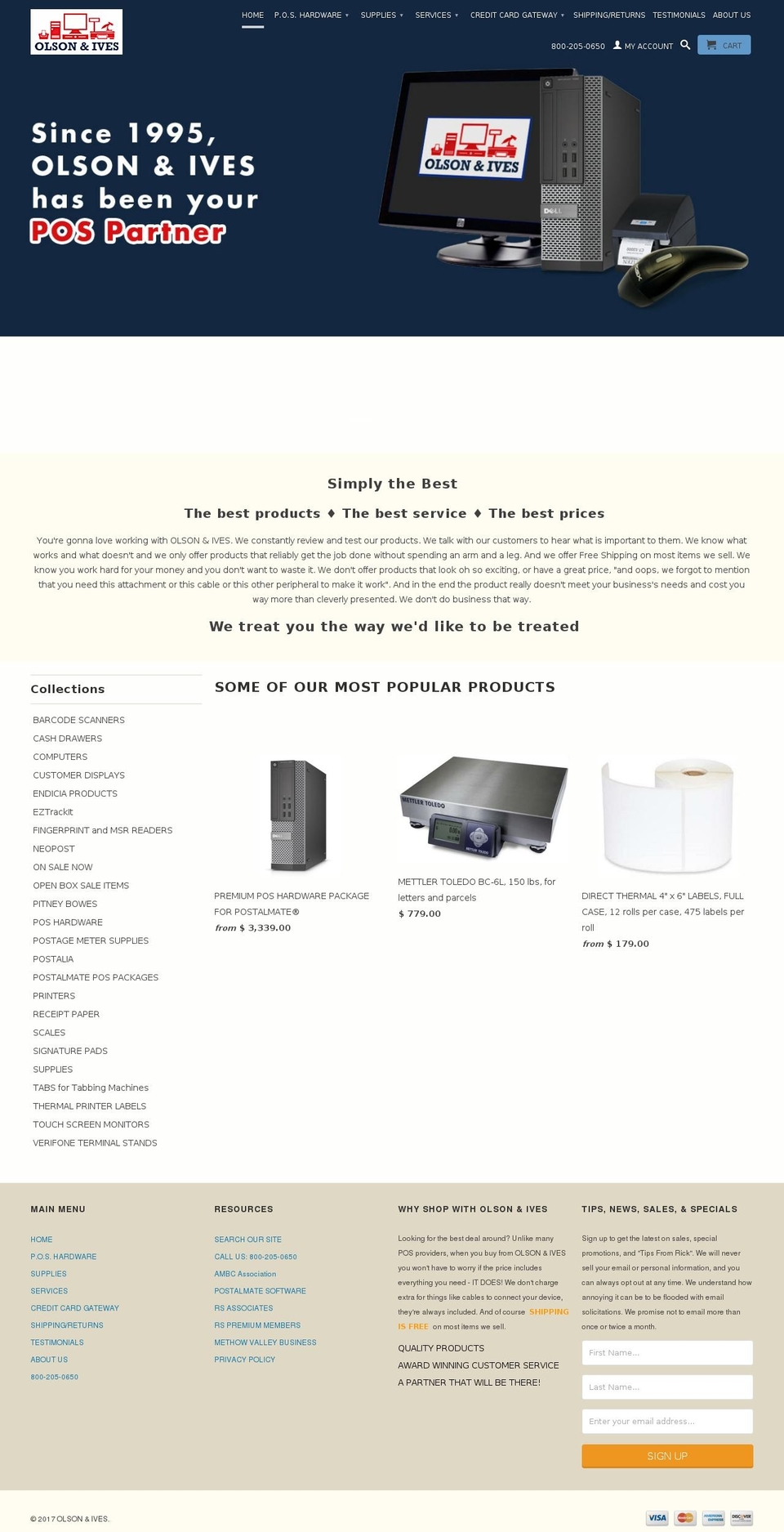 olsonives.com shopify website screenshot