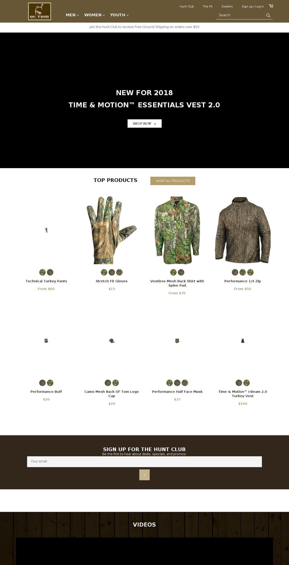 oltomgear.com — Shopify storefront screenshot