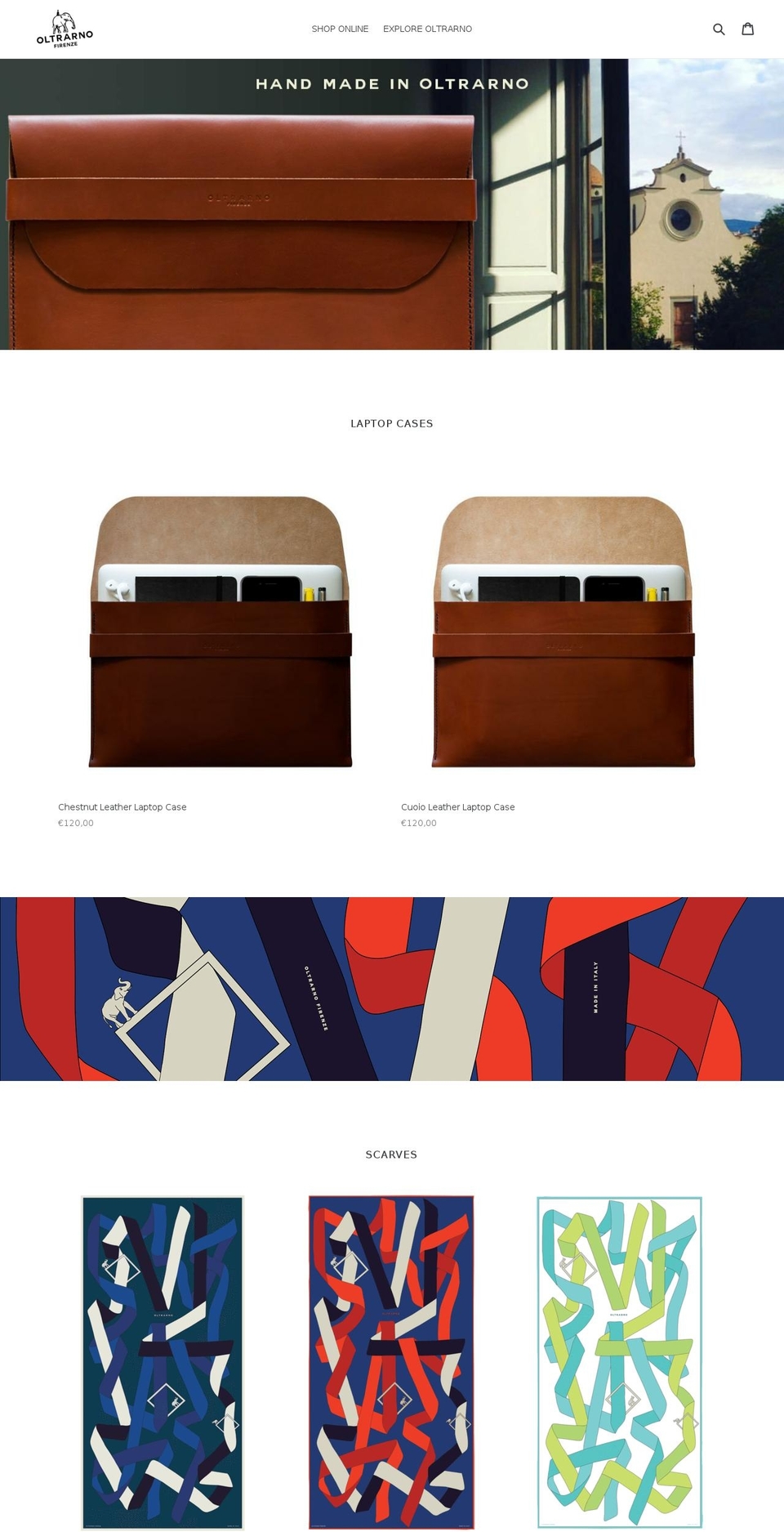 oltrarnofirenze.com — Shopify storefront screenshot