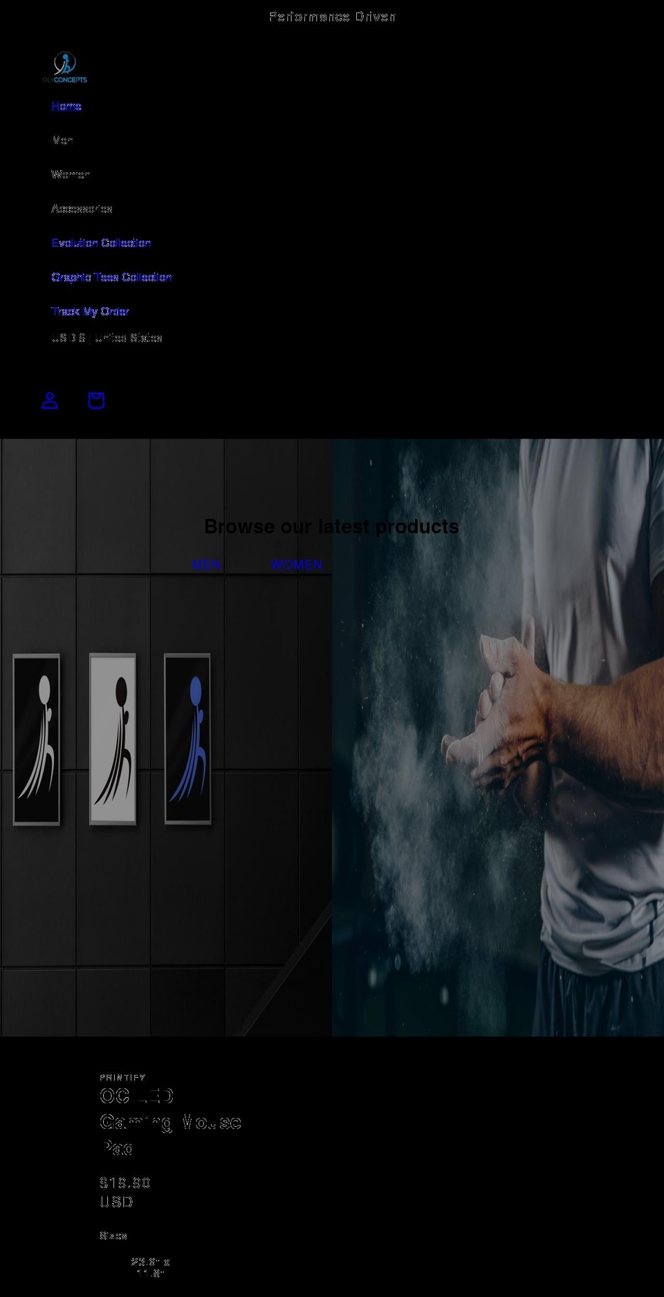 olyconceptsapparel.com shopify website screenshot