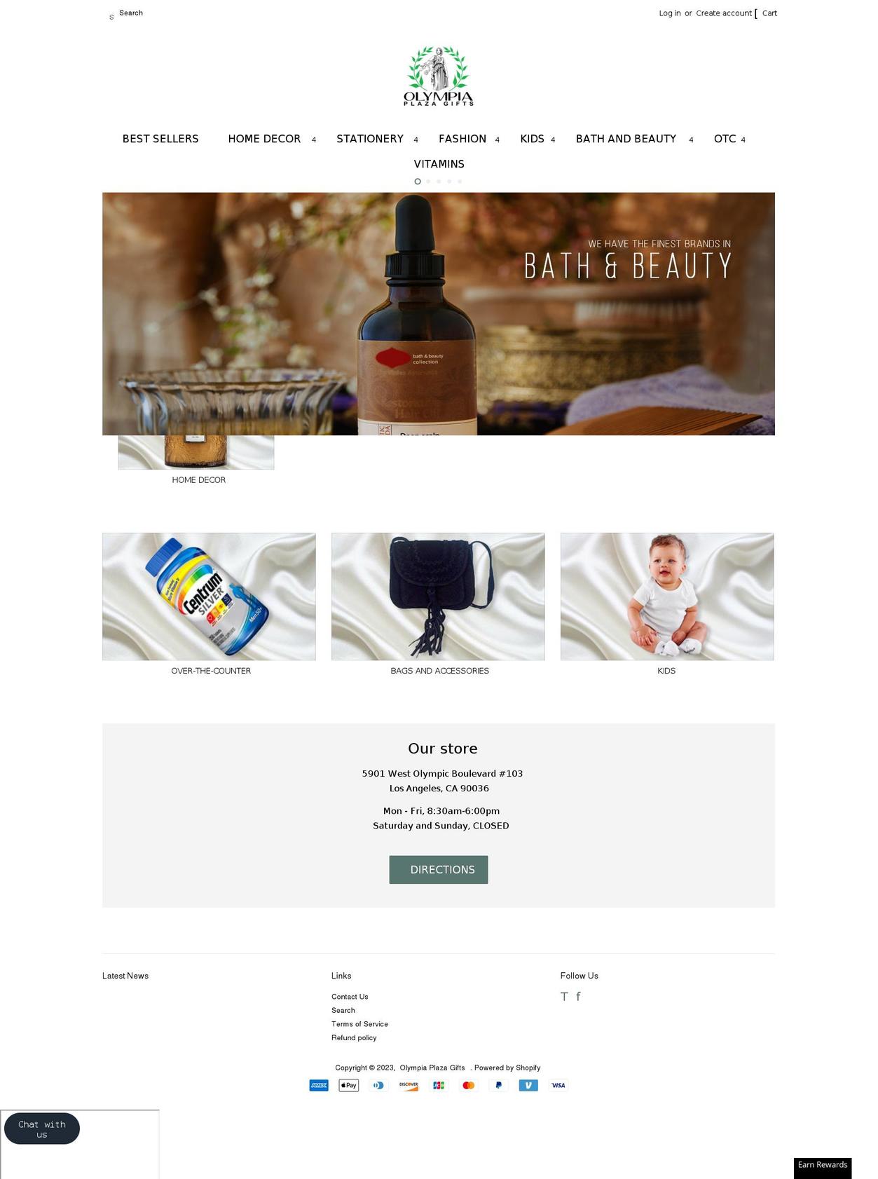 olympiagifts.com — Shopify storefront screenshot