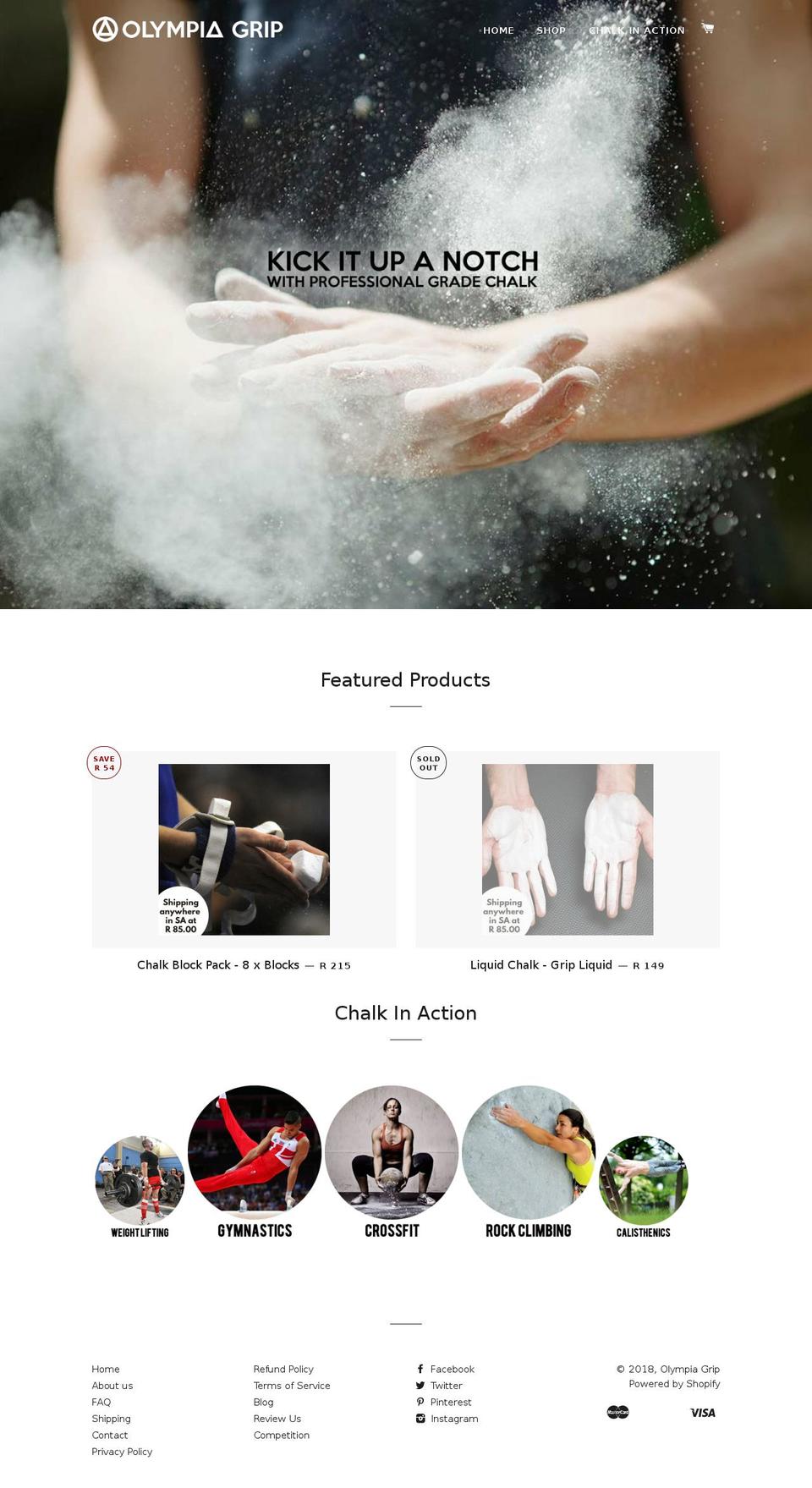 olympiagrip.com — Shopify storefront screenshot