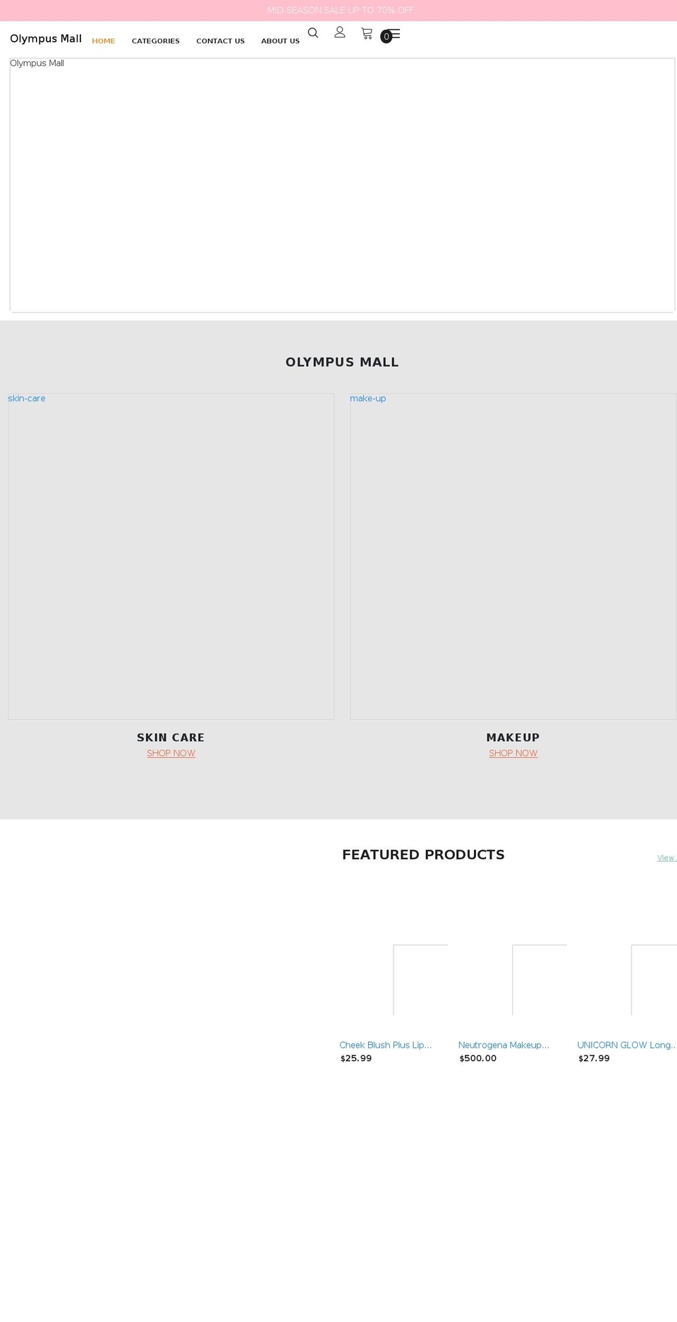 olympusmall.com shopify website screenshot