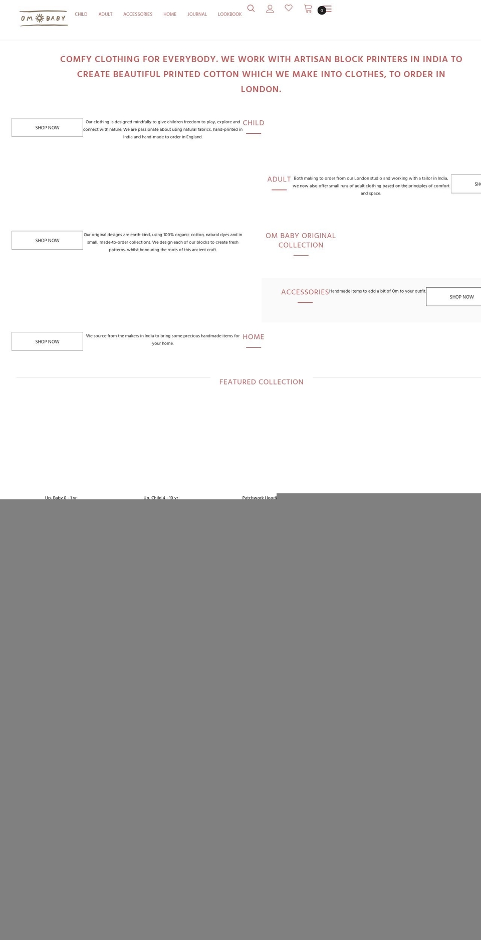 om-baby.co.uk shopify website screenshot