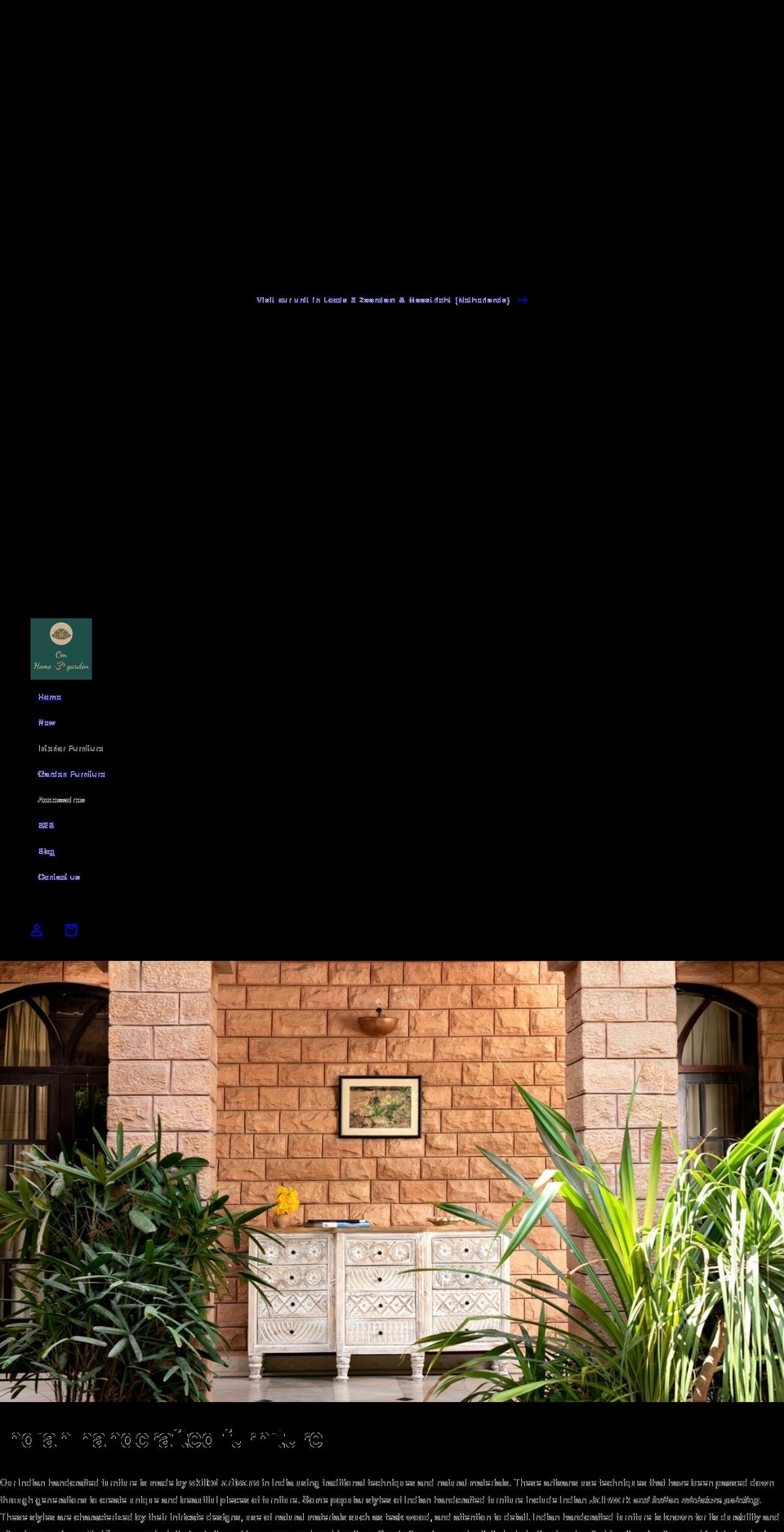 om-home-garden.com shopify website screenshot