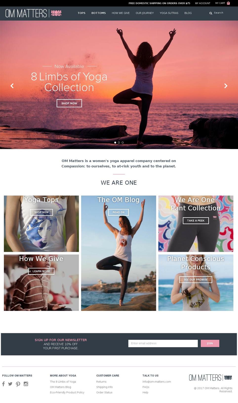 om-matters.com shopify website screenshot