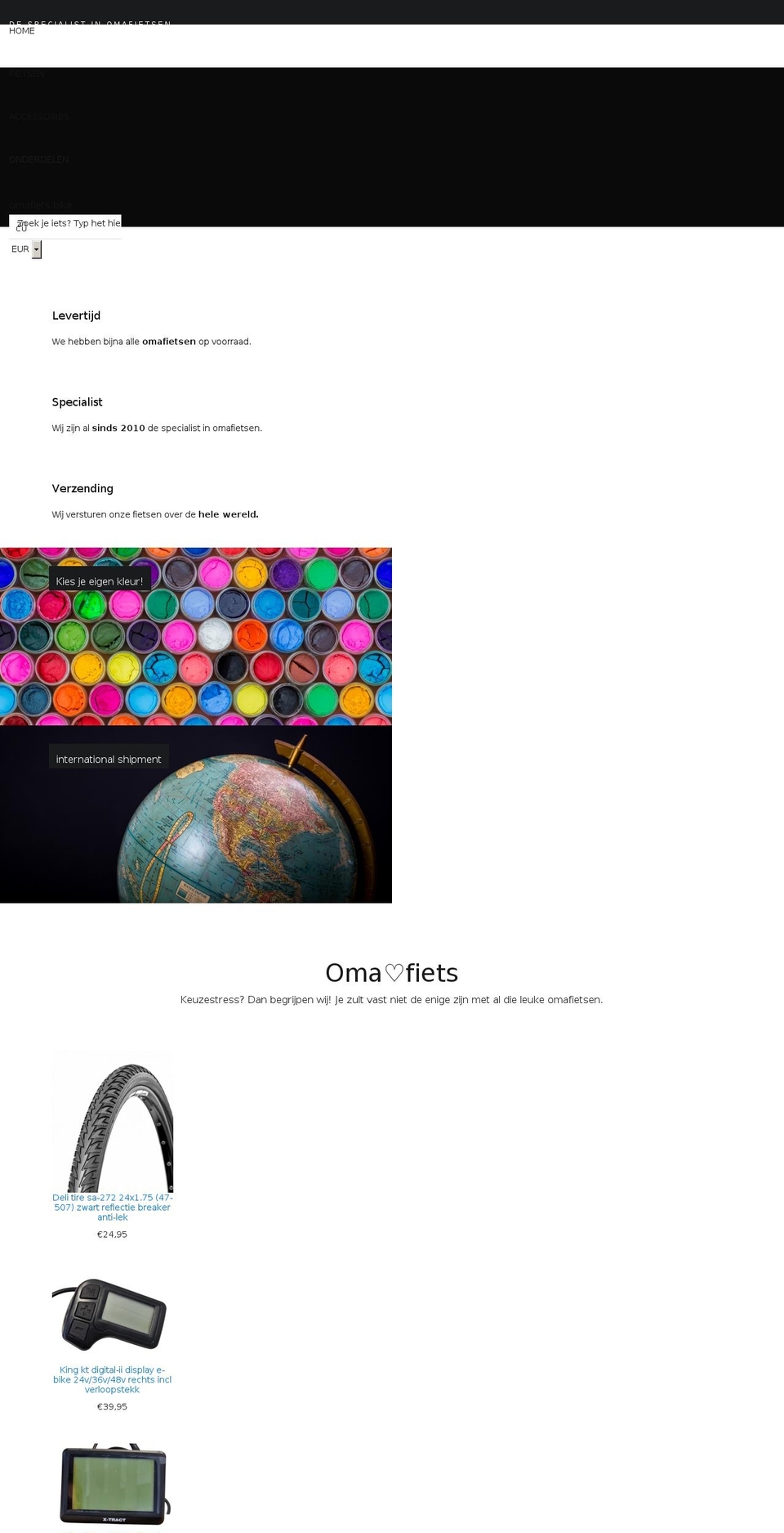 omafiets.bike shopify website screenshot