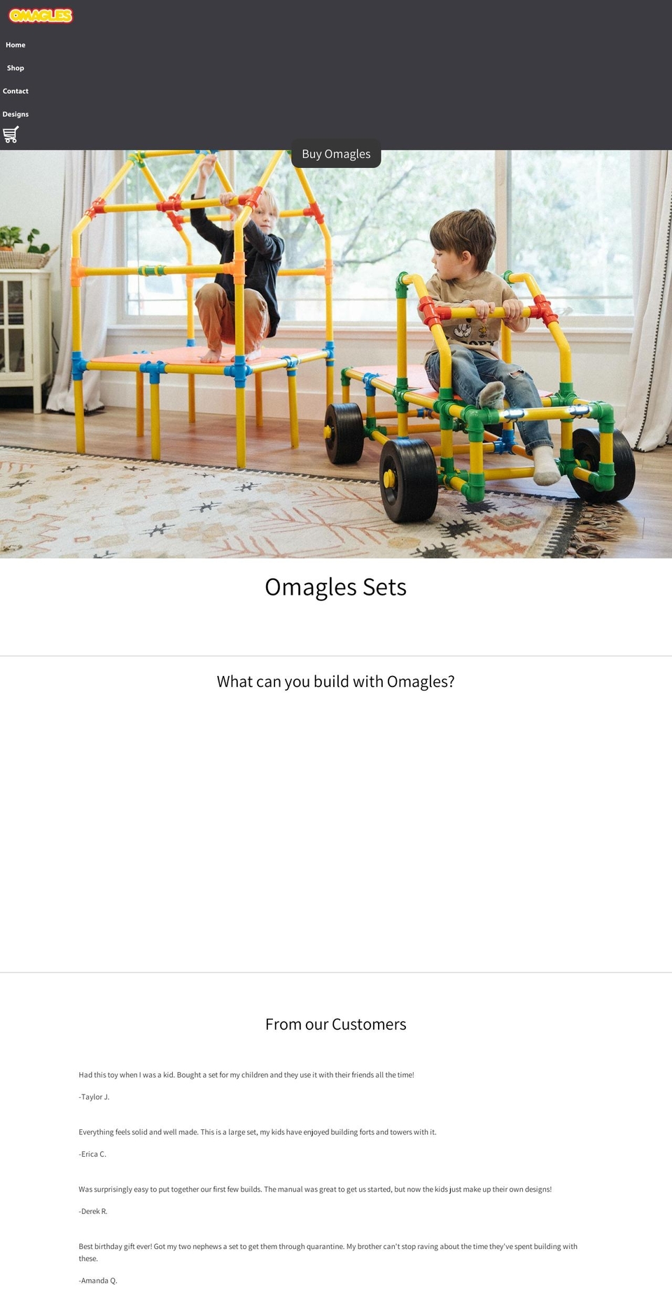 omagles.com shopify website screenshot