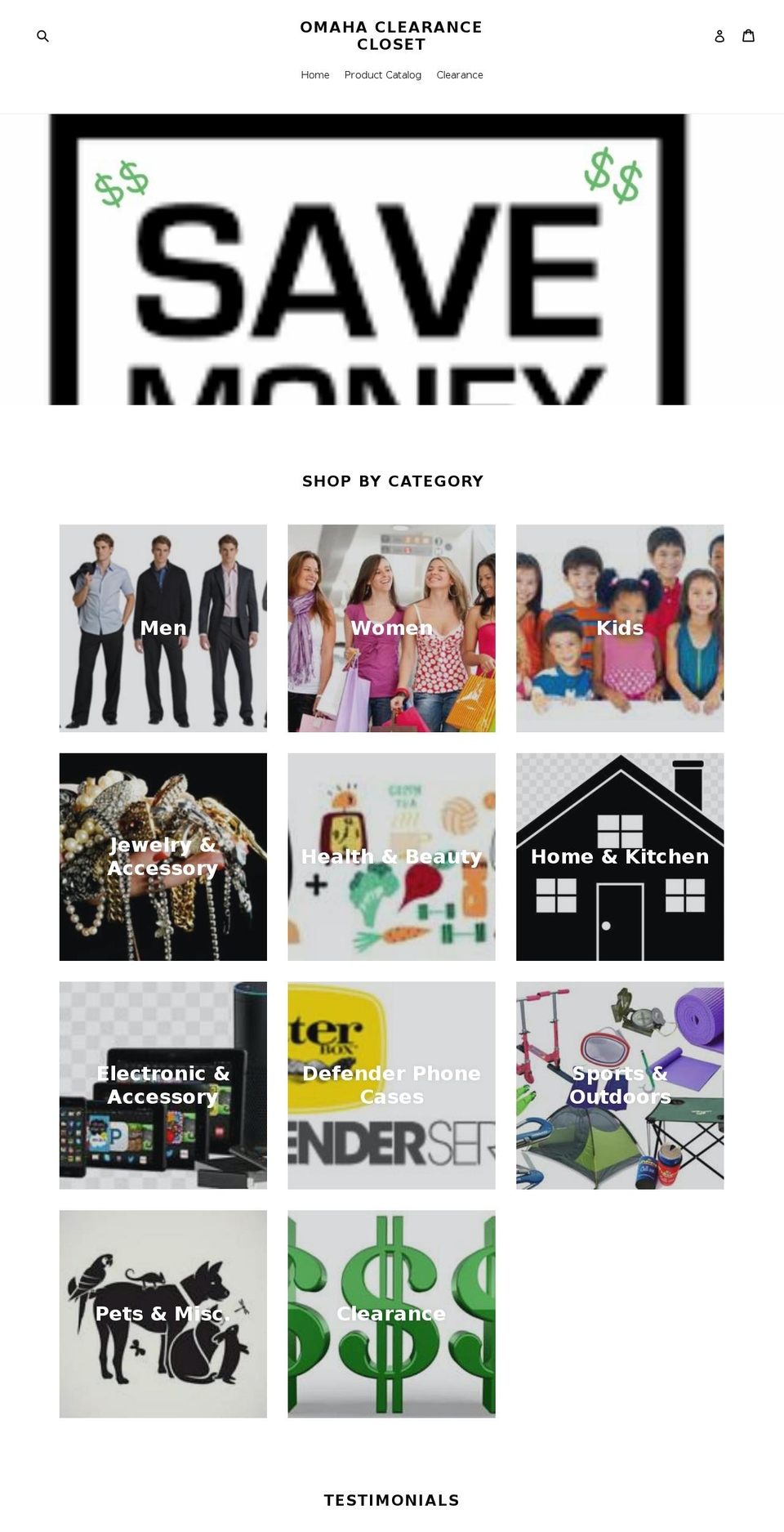 omahaclearancecloset.com shopify website screenshot