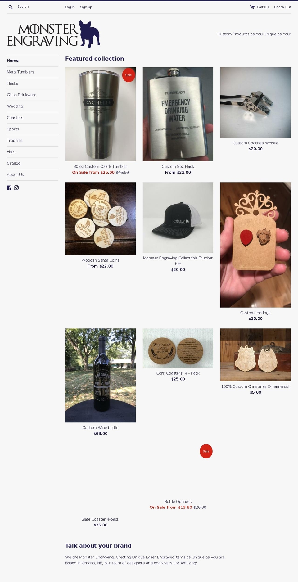 omahaengraving.com — Shopify storefront screenshot