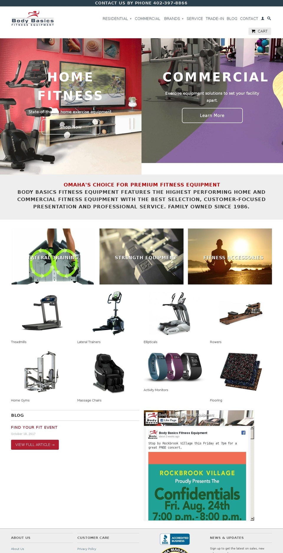 omahahomefitness.com — Shopify storefront screenshot