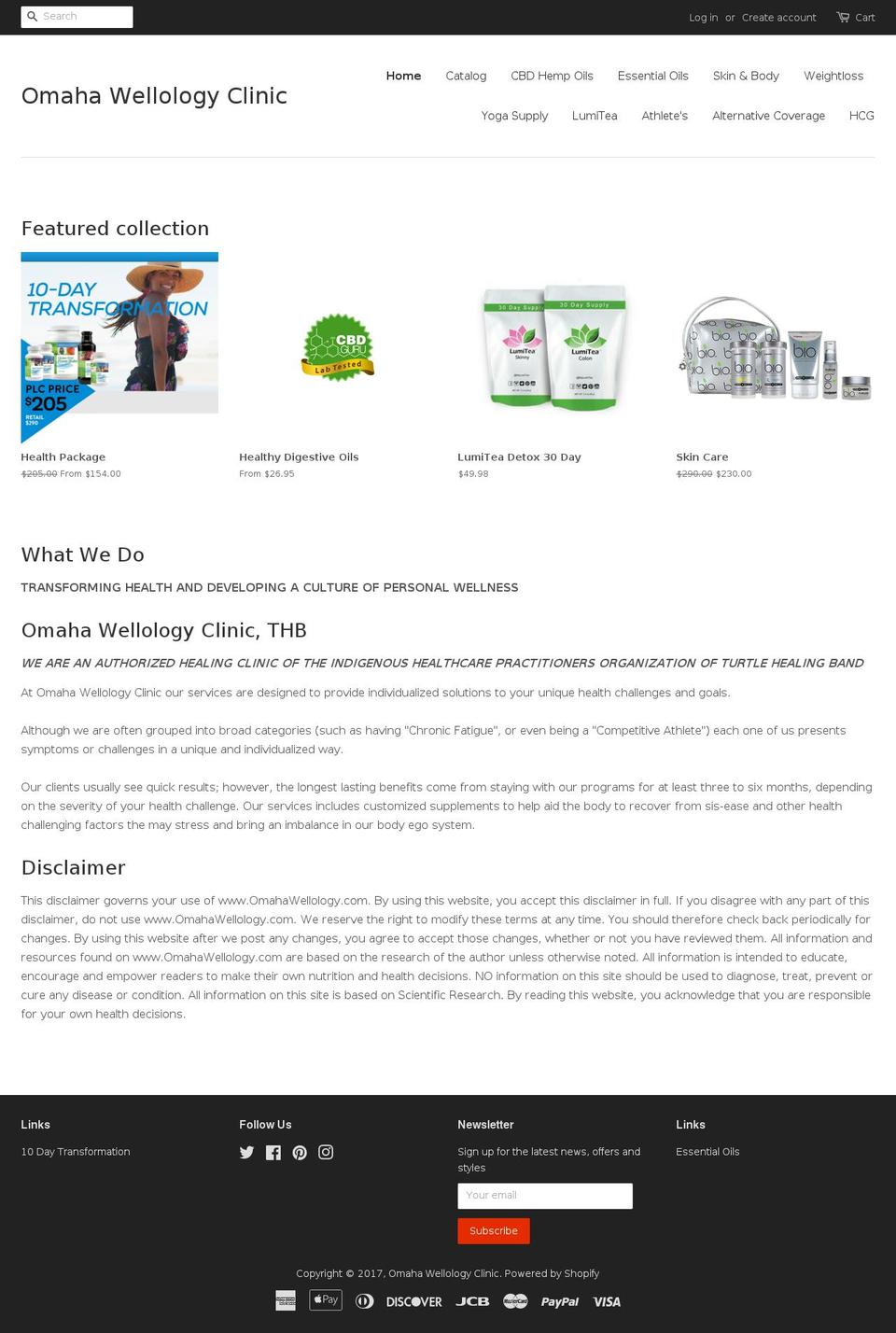 omahawellology.com shopify website screenshot