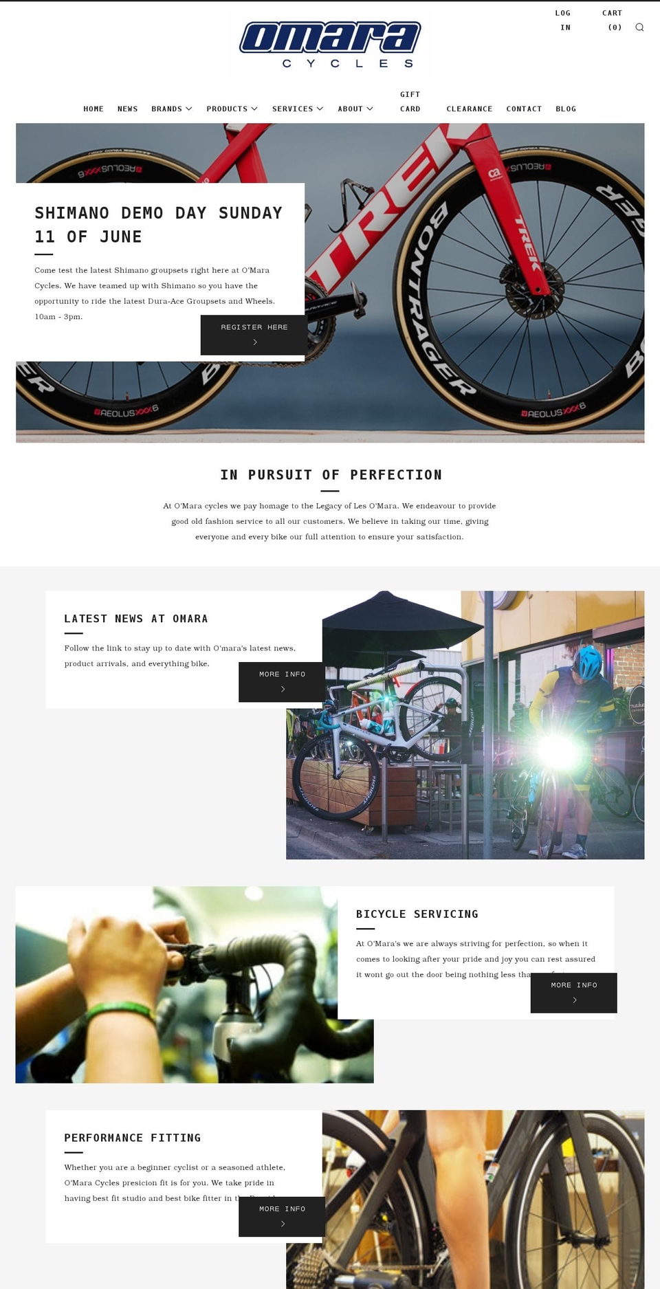 omaracycles.com — Shopify storefront screenshot