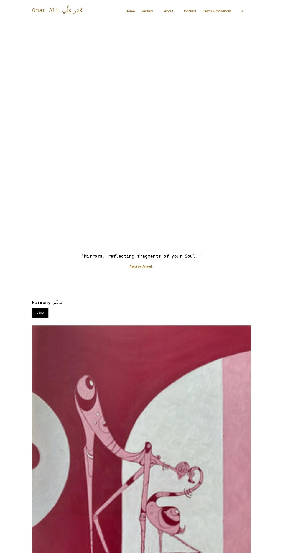 omaraliartwork.com shopify website screenshot