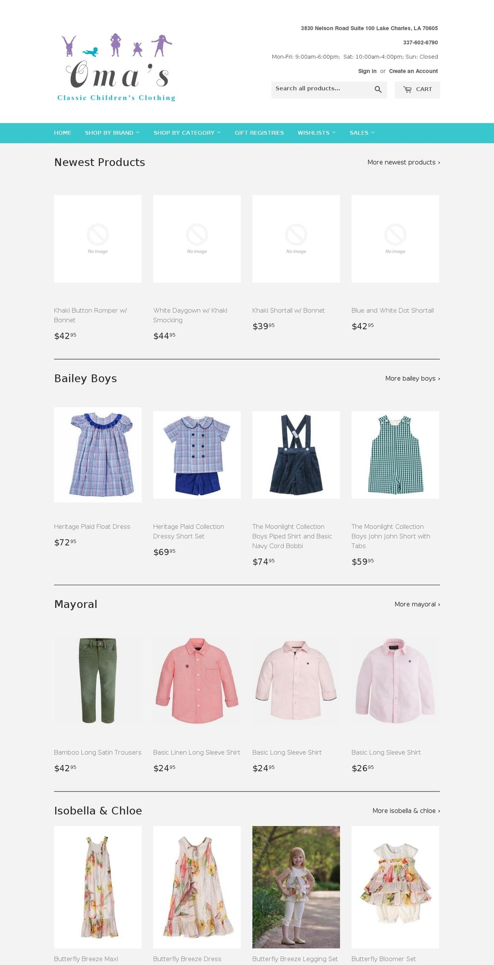omasclassics.com shopify website screenshot