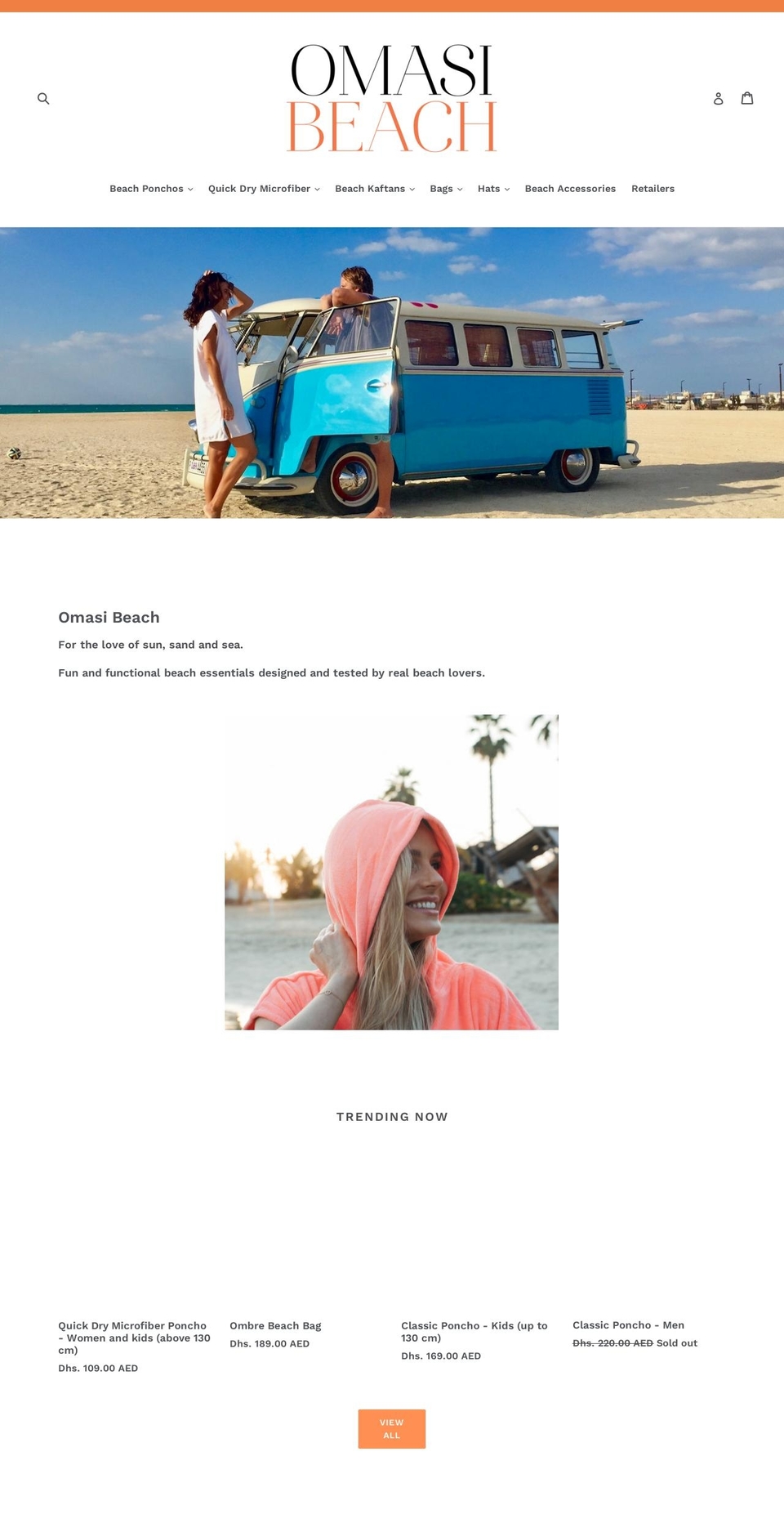 omasibeach.com — Shopify storefront screenshot